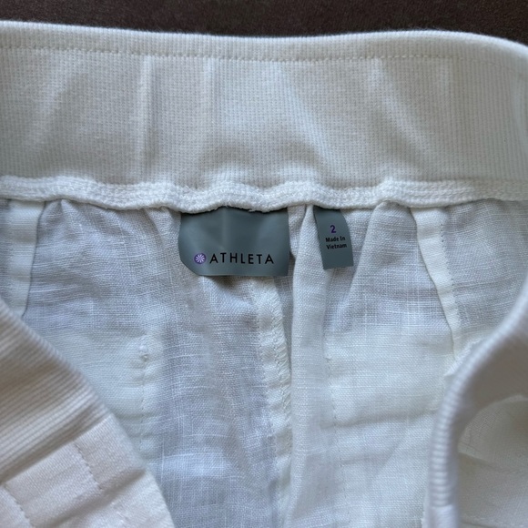 Athleta Women’s Tie Waist 100% Linen Seline White Pull On Skirt Size 2 NWT - Picture 3 of 6